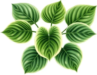 AI-generated watercolor illustration of Hosta 'Knickerbocker Holiday' (not a photograph)