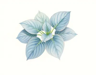 AI-generated watercolor illustration of Hosta 'Knight’s Journey' (not a photograph)