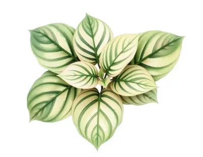 AI-generated watercolor illustration of Hosta 'Kokuryu' (not a photograph)