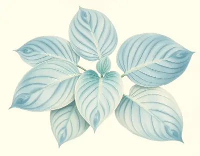 AI-generated watercolor illustration of Hosta 'Krinkle Sister' (not a photograph)