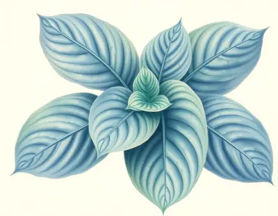 AI-generated watercolor illustration of Hosta 'Krinkle Twist' (not a photograph)