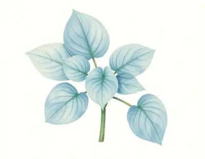 AI-generated watercolor illustration of Hosta 'La Donna' (not a photograph)