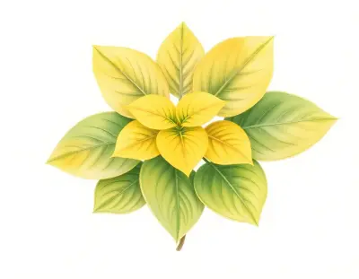 AI-generated watercolor illustration of Hosta 'Ladybug' (not a photograph)