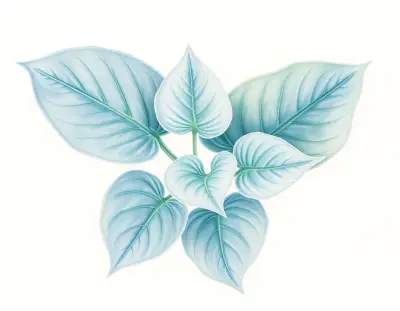 AI-generated watercolor illustration of Hosta 'Lahn' (not a photograph)