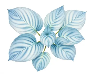 AI-generated watercolor illustration of Hosta 'Lake Huron' (not a photograph)