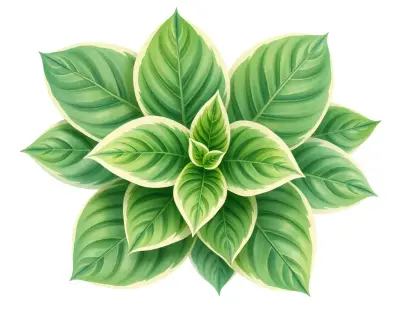 AI-generated watercolor illustration of Hosta 'Lakeside a Go Go' (not a photograph)