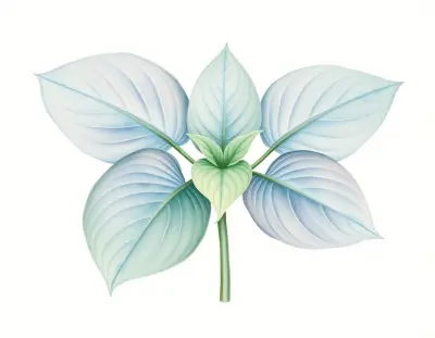 AI-generated watercolor illustration of Hosta 'Lakeside Alex Andra' (not a photograph)