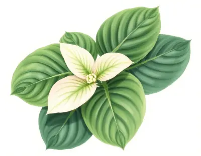AI-generated watercolor illustration of Hosta 'Lakeside April Snow' (not a photograph)