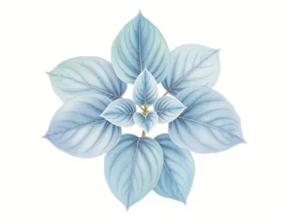 AI-generated watercolor illustration of Hosta 'Lakeside Beach Bum' (not a photograph)