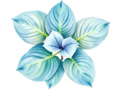 AI-generated watercolor illustration of Hosta 'Lakeside Big Scoop' (not a photograph)
