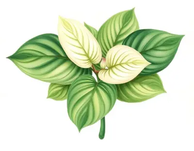 AI-generated watercolor illustration of Hosta 'Lakeside Charm' (not a photograph)