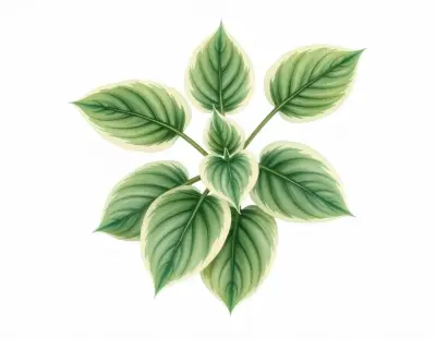 AI-generated watercolor illustration of Hosta 'Lakeside Elfin Fire' (not a photograph)