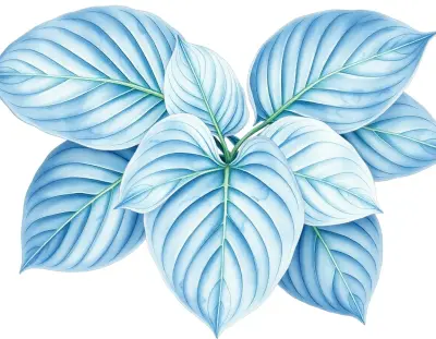 AI-generated watercolor illustration of Hosta 'Lakeside Foaming Sea' (not a photograph)