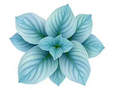 AI-generated watercolor illustration of Hosta 'Lakeside Legal Tender' (not a photograph)