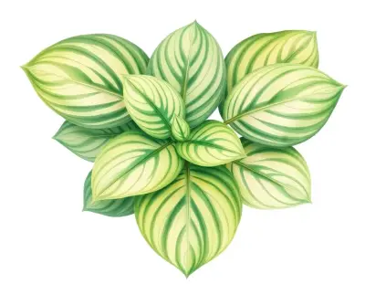 AI-generated watercolor illustration of Hosta 'Lakeside Lime Time' (not a photograph)