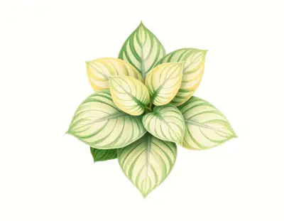 AI-generated watercolor illustration of Hosta 'Lakeside Little Gem' (not a photograph)