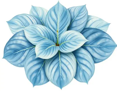 AI-generated watercolor illustration of Hosta 'Lakeside Main Man' (not a photograph)