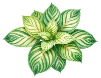 AI-generated watercolor illustration of Hosta 'Lakeside Maverick' (not a photograph)