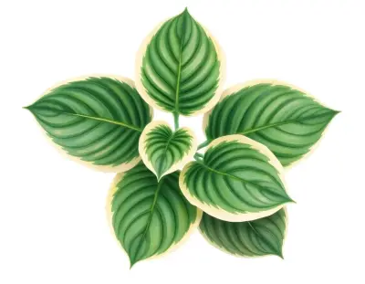 AI-generated watercolor illustration of Hosta 'Lakeside Ninita' (not a photograph)