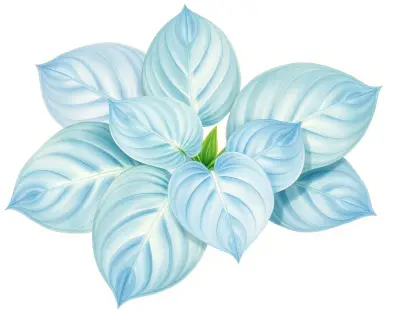 AI-generated watercolor illustration of Hosta 'Lakeside Plum Frosting' (not a photograph)