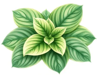 AI-generated watercolor illustration of Hosta 'Lakeside Premier' (not a photograph)