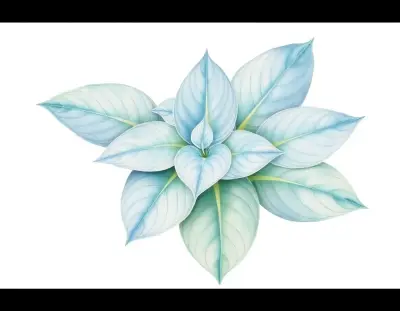AI-generated watercolor illustration of Hosta 'Lakeside Prime Time' (not a photograph)