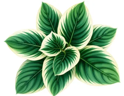 AI-generated watercolor illustration of Hosta 'Lakeside Ring Master' (not a photograph)