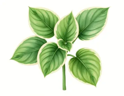 AI-generated watercolor illustration of Hosta 'Lakeside Rocky Top' (not a photograph)