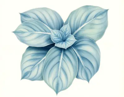 AI-generated watercolor illustration of Hosta 'Lakeside Round Table' (not a photograph)