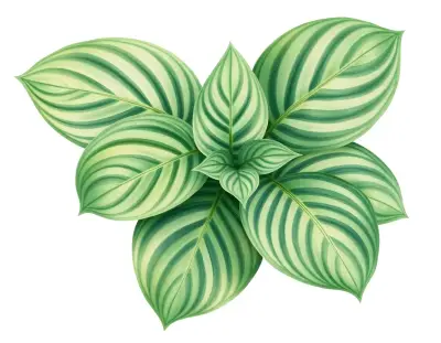 AI-generated watercolor illustration of Hosta 'Lakeside San Ho Tia' (not a photograph)