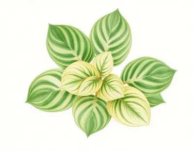 AI-generated watercolor illustration of Hosta 'Lakeside Storm Watch' (not a photograph)