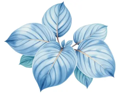 AI-generated watercolor illustration of Hosta 'Lakeside Surf Rider' (not a photograph)