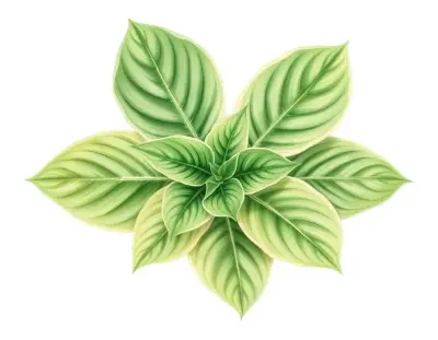 AI-generated watercolor illustration of Hosta 'Lakeside Symphony' (not a photograph)