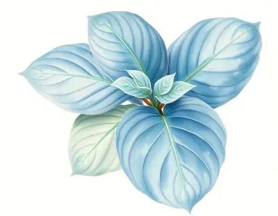 AI-generated watercolor illustration of Hosta 'Lakeside Tycoon' (not a photograph)