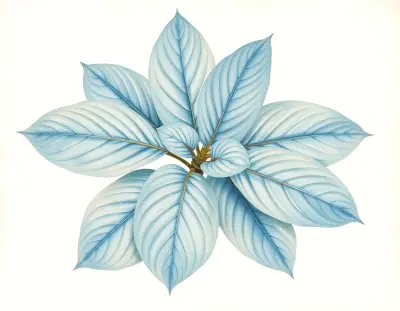 AI-generated watercolor illustration of Hosta 'Lakeside Whispering Leaves' (not a photograph)