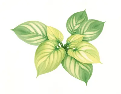 AI-generated watercolor illustration of Hosta 'Landscape One' (not a photograph)