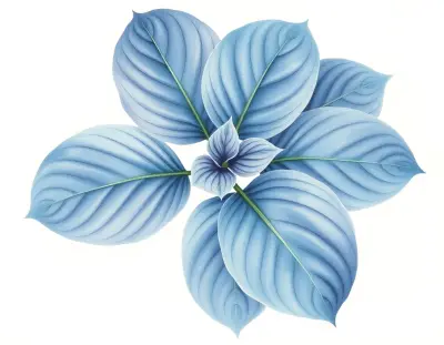AI-generated watercolor illustration of Hosta 'Landslide' (not a photograph)