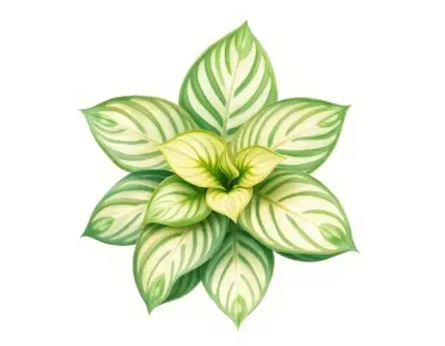 AI-generated watercolor illustration of Hosta 'Late Jewel' (not a photograph)
