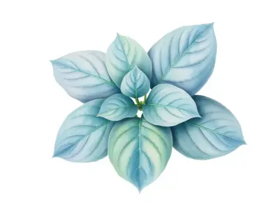 AI-generated watercolor illustration of Hosta 'Laugh Out Loud' (not a photograph)