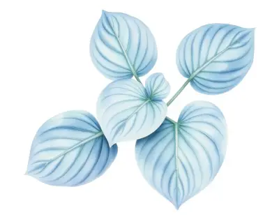 AI-generated watercolor illustration of Hosta 'Lauren's Delight' (not a photograph)
