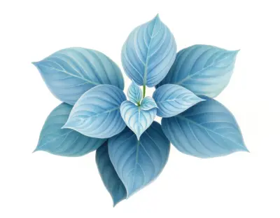 AI-generated watercolor illustration of Hosta 'Lava Flow' (not a photograph)