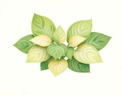 AI-generated watercolor illustration of Hosta 'Leapin' Lizard' (not a photograph)