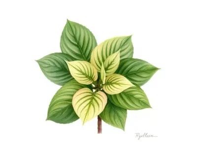 AI-generated watercolor illustration of Hosta 'Leather Sheen' (not a photograph)