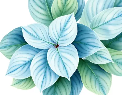 AI-generated watercolor illustration of Hosta 'Lela's Quilt' (not a photograph)