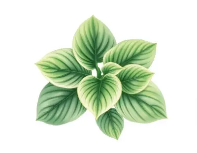 AI-generated watercolor illustration of Hosta 'Lemon Frost' (not a photograph)