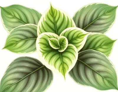 AI-generated watercolor illustration of Hosta 'Lemon Sorbet' (not a photograph)