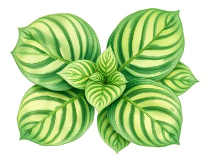 AI-generated watercolor illustration of Hosta 'Leviathan' (not a photograph)