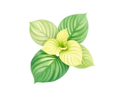 AI-generated watercolor illustration of Hosta 'Light in the Forest' (not a photograph)
