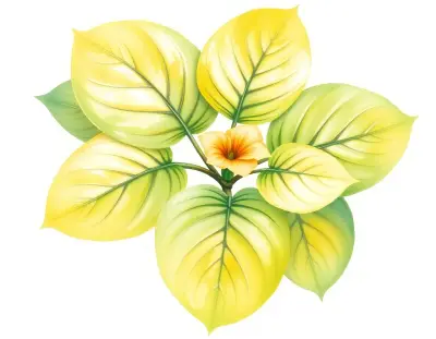 AI-generated watercolor illustration of Hosta 'Li’l Abner' (not a photograph)