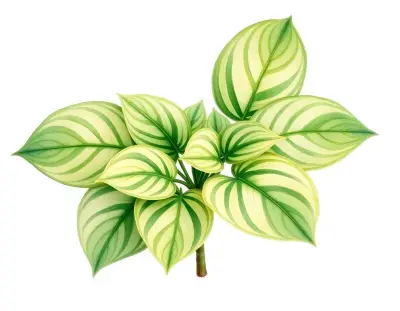 AI-generated watercolor illustration of Hosta 'Lily Pad' (not a photograph)